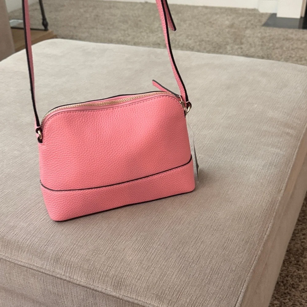 kate spade Pink Pebbled Leather Crossbody with Gold Logo